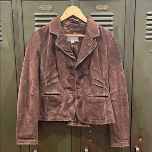 Maxima Chocolate Brown Suede Blazer